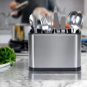 Stainless Steel Cutlery Drainer & Organizer Storage Box