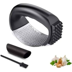 NEW PRODUCTS (3) Multi-Function Garlic Press & Slicer – Stainless Steel Manual Crusher