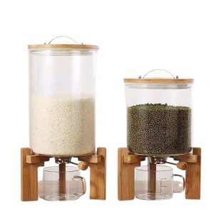 Moisture Proof Food Storage Glass Box Rice Dispenser Moisture-Proof Glass Rice Dispenser – Airtight Food Storage Box(8L)